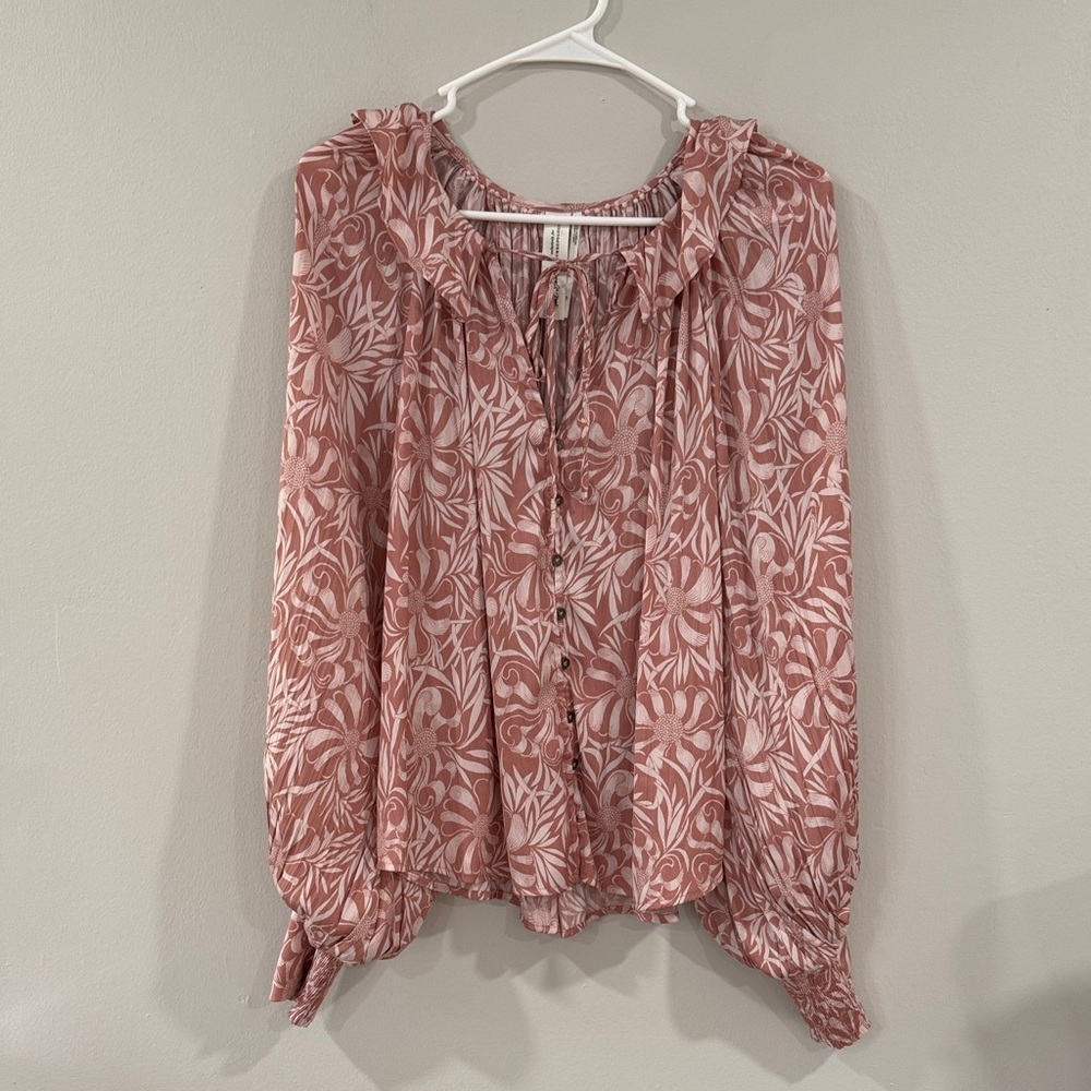 Anthropologie Florence Balducci Romantic boho tie neck blouse - Picture 3 of 8